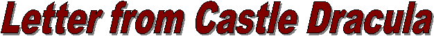 Letter from Castle Dracula